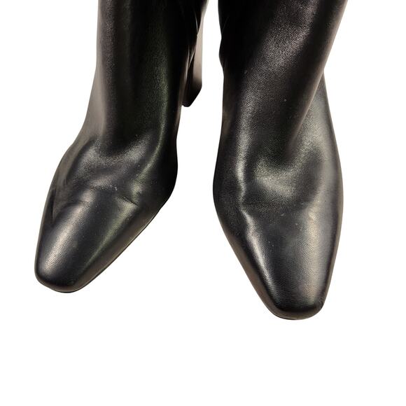 Marc Fisher LTD Yanara Pointed Toe Bootie high-heel black leather boot size 7.5 - Picture 5 of 9